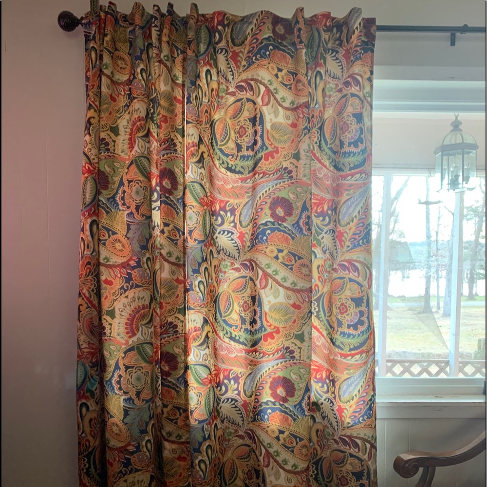4 panels Vibrant Paisley curtains with grommets